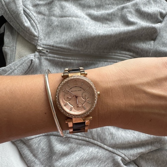 Michael Kors Accessories - Michael Kors Rose Gold and Black Women's Bracelet Watch